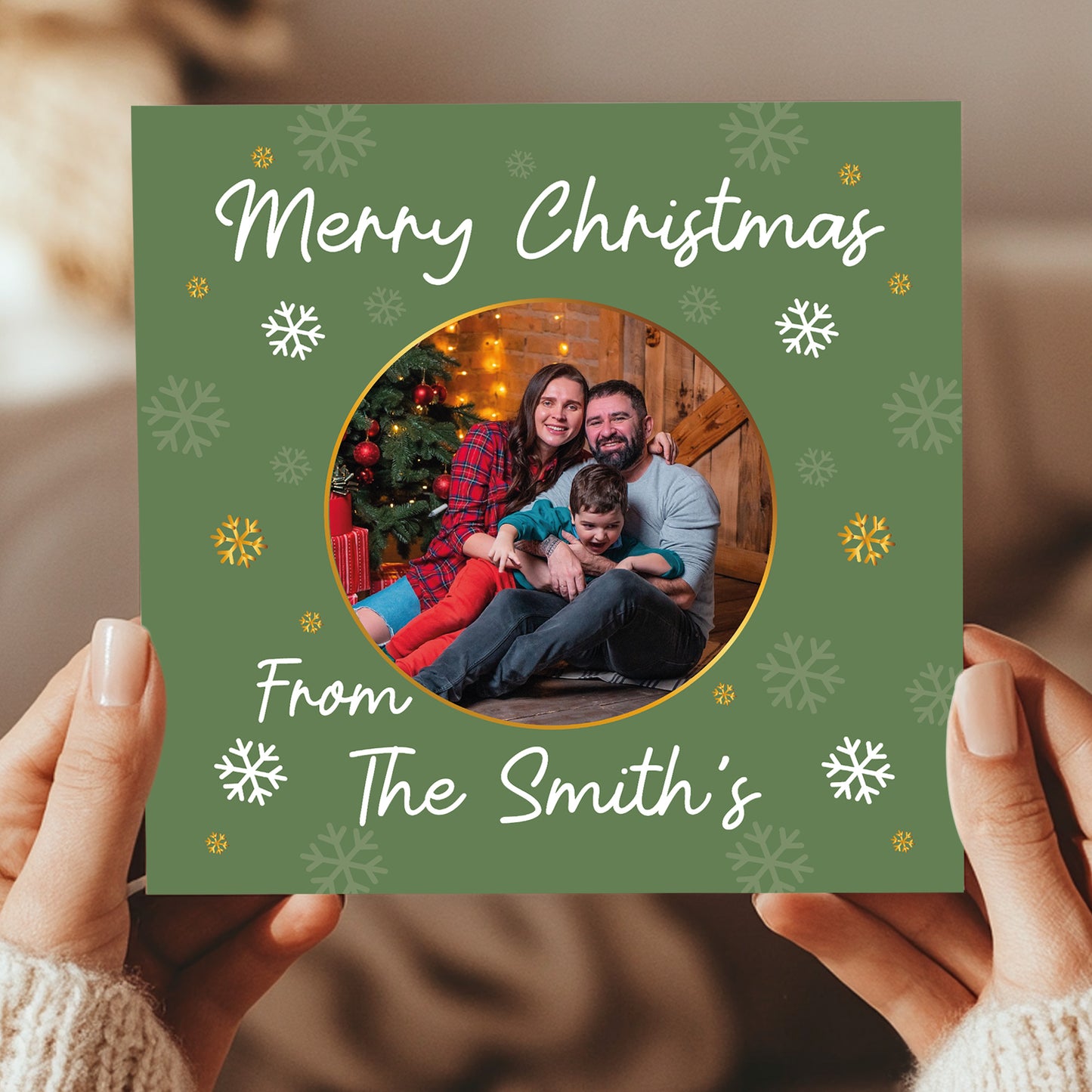 Personalised Merry Christmas Card For Family and Friends