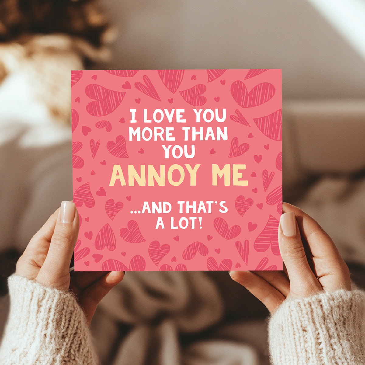Funny Valentines Card for Him Love You More Anniversary Card