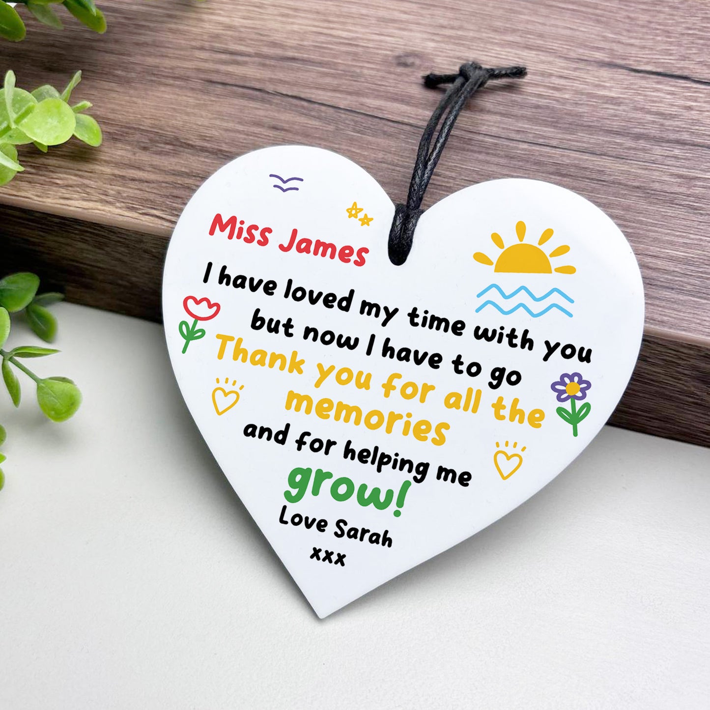 Gift For Teacher Nursery Teacher Heart Plaque Personalised