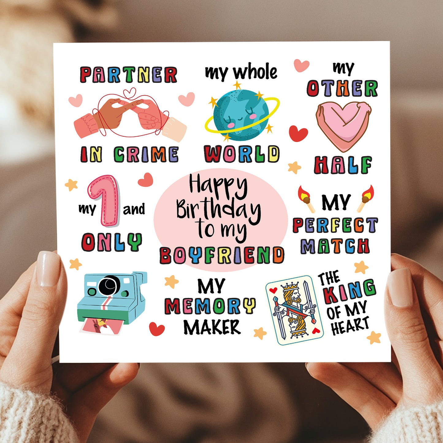 Happy Birthday Card For Boyfriend Kraft Envelope Birthday Card