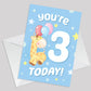 3rd Birthday Age 3 Children's Kids Baby Giraffe Greetings Card