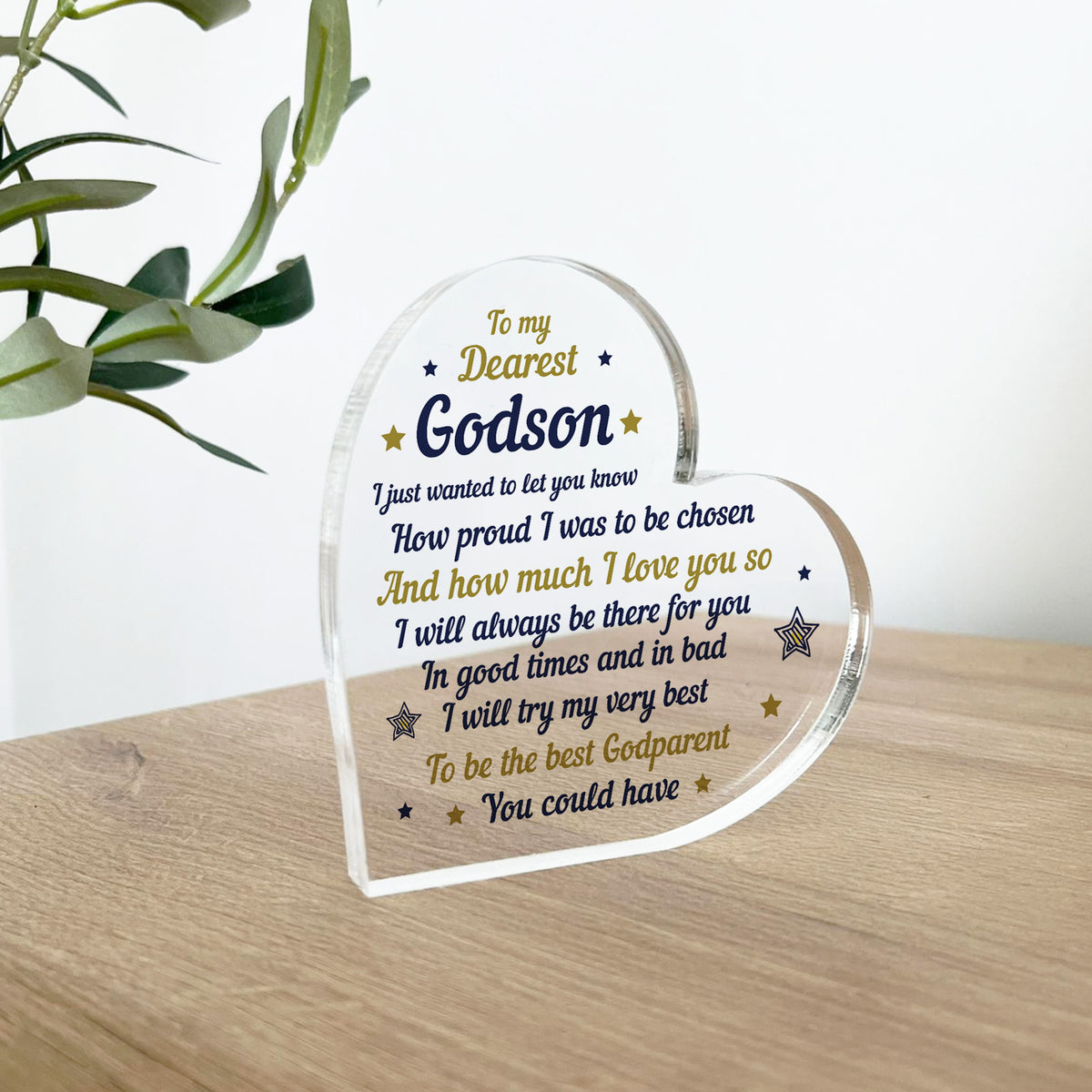 Handmade Godson Gift Acrylic Plaque Godson Birthday Gift