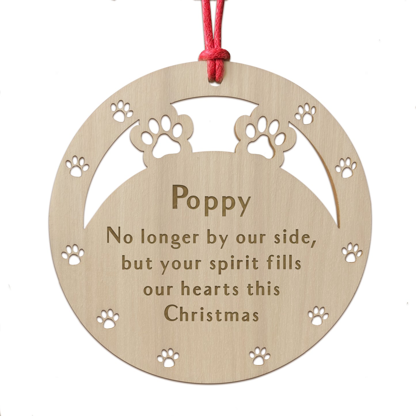 Personalised Pet Memorial Christmas Tree Bauble Decoration