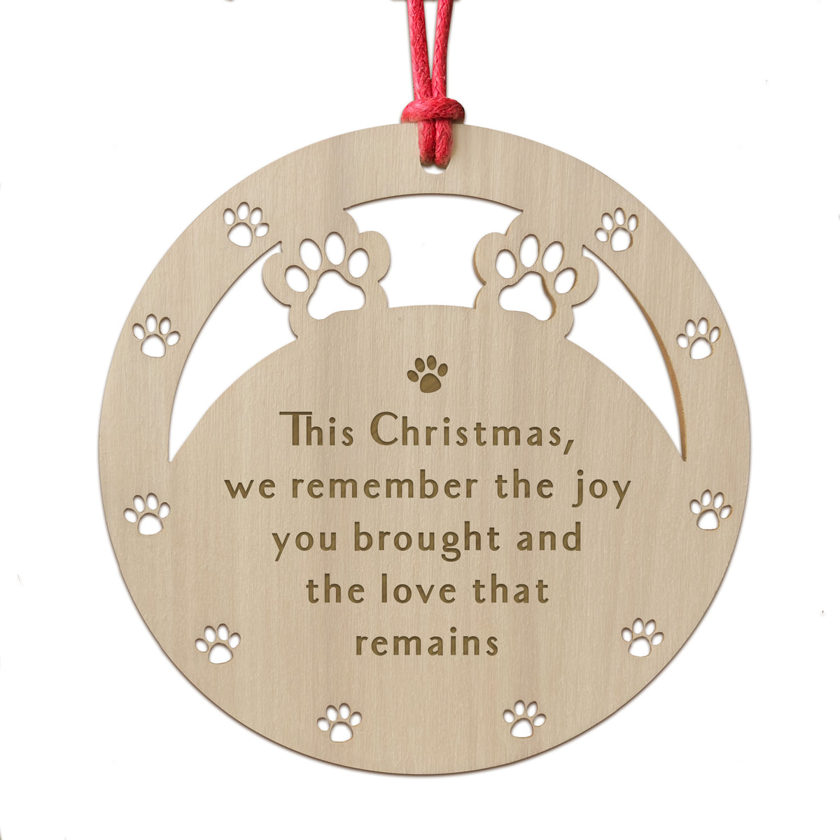 Dog Memorial Bauble Wooden Engraved Tree Decorations For Pets