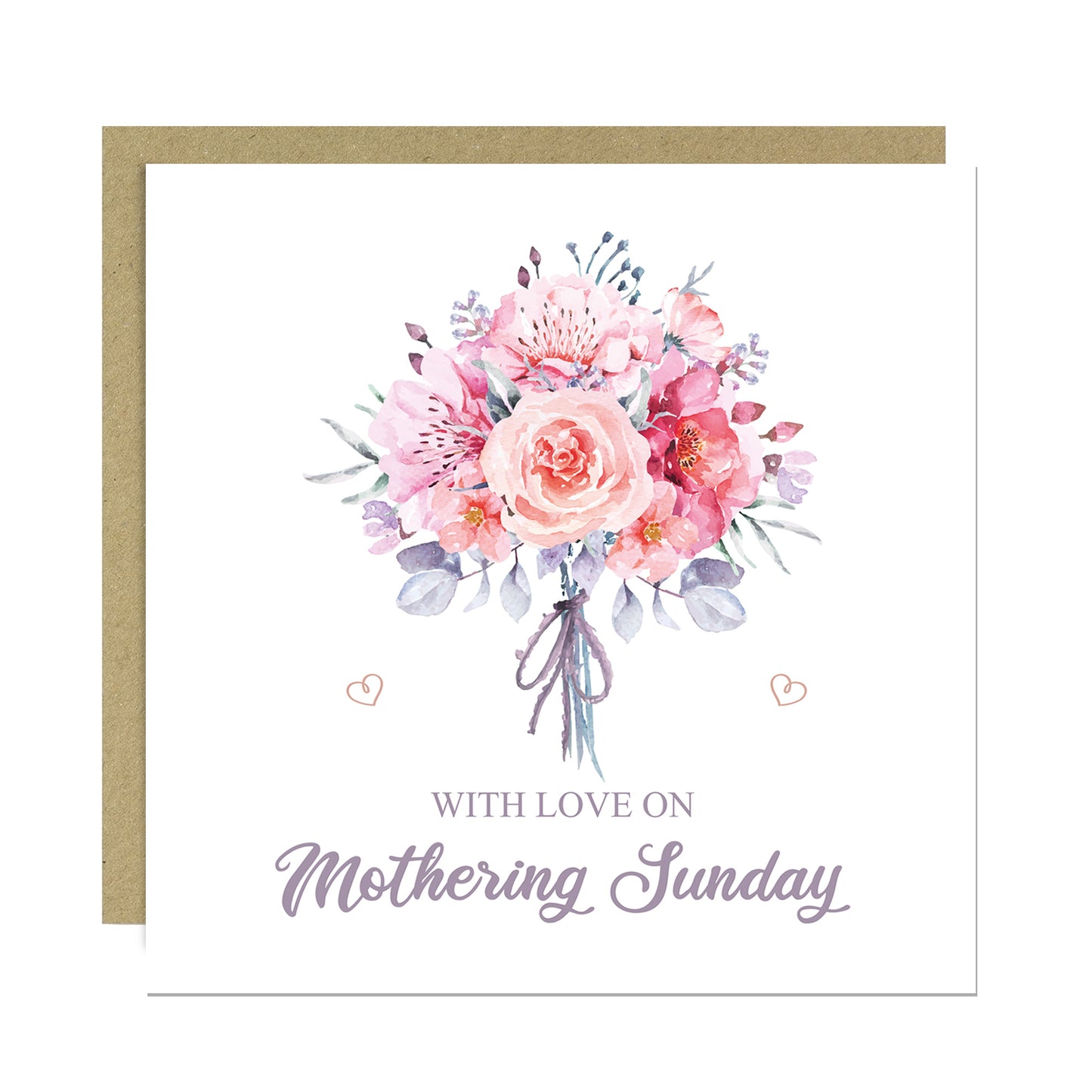 Mothers Day Card Wood Heart Bundle Mothering Sunday Card