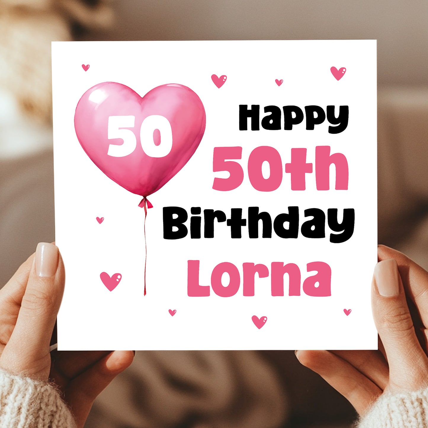 50th Birthday Card For Women Personalised 50th Birthday Cards