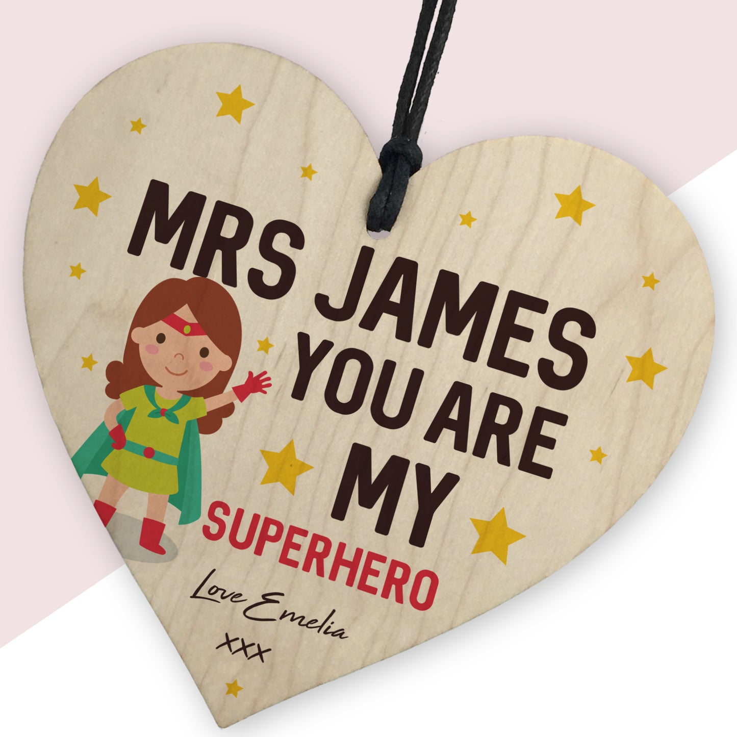 Personalised Teacher Gifts Wood Heart TA Appreciation Gifts