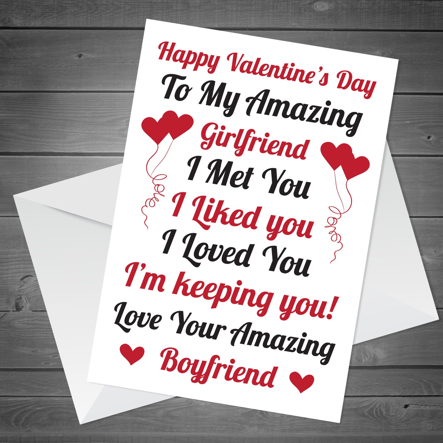 Girlfriend Valentines Day Card From Boyfriend Greetings Card