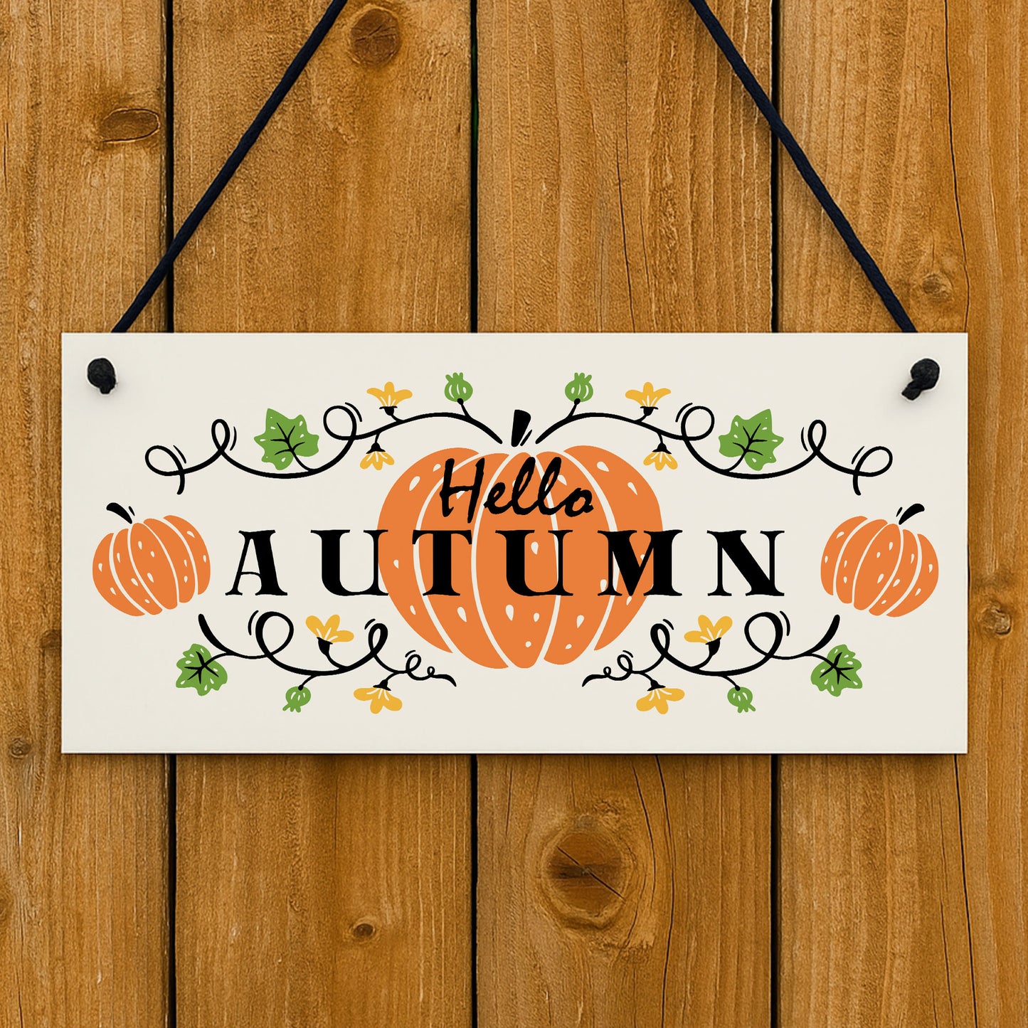 Autumn House Decor Sign With Pumpkins Accessories