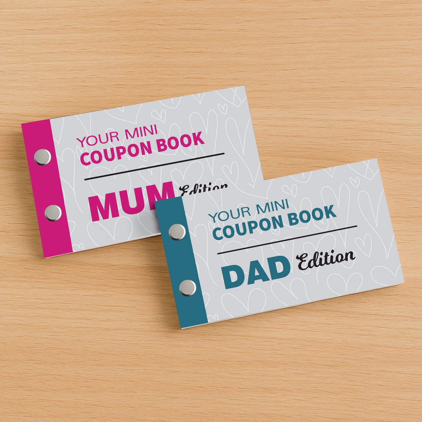 Mum and Dad Coupon Book Bundle of 2 Novelty Gift For Parents