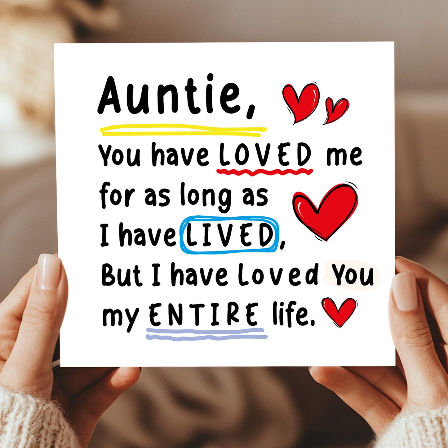 Birthday Card For Auntie With Kraft Envelope Thank You Card