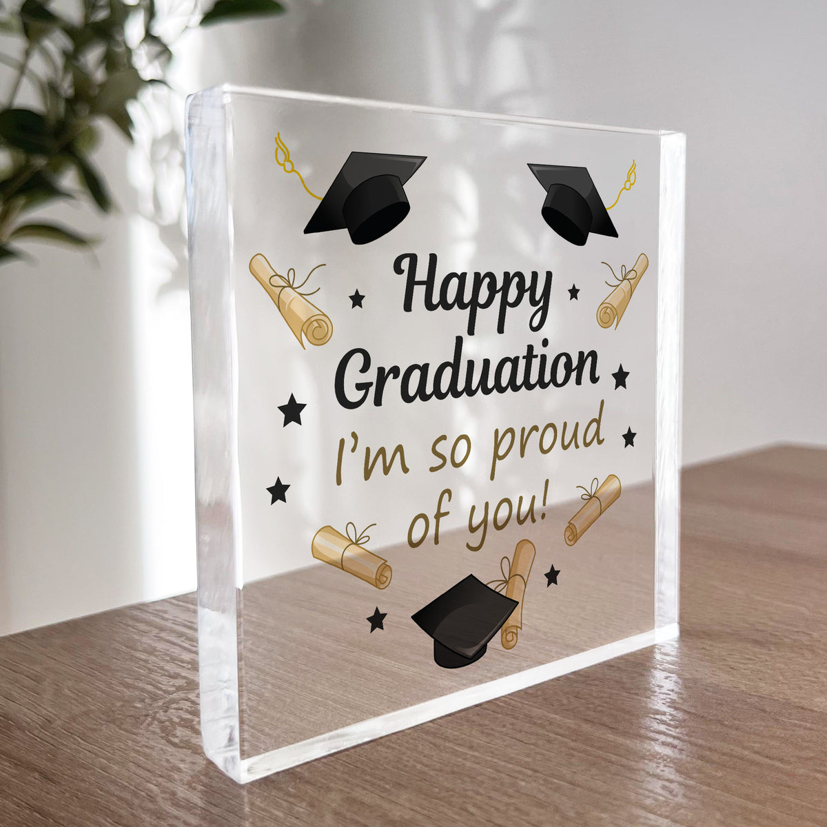 Happy Graduation Gift For Daughter Son Freestanding Block