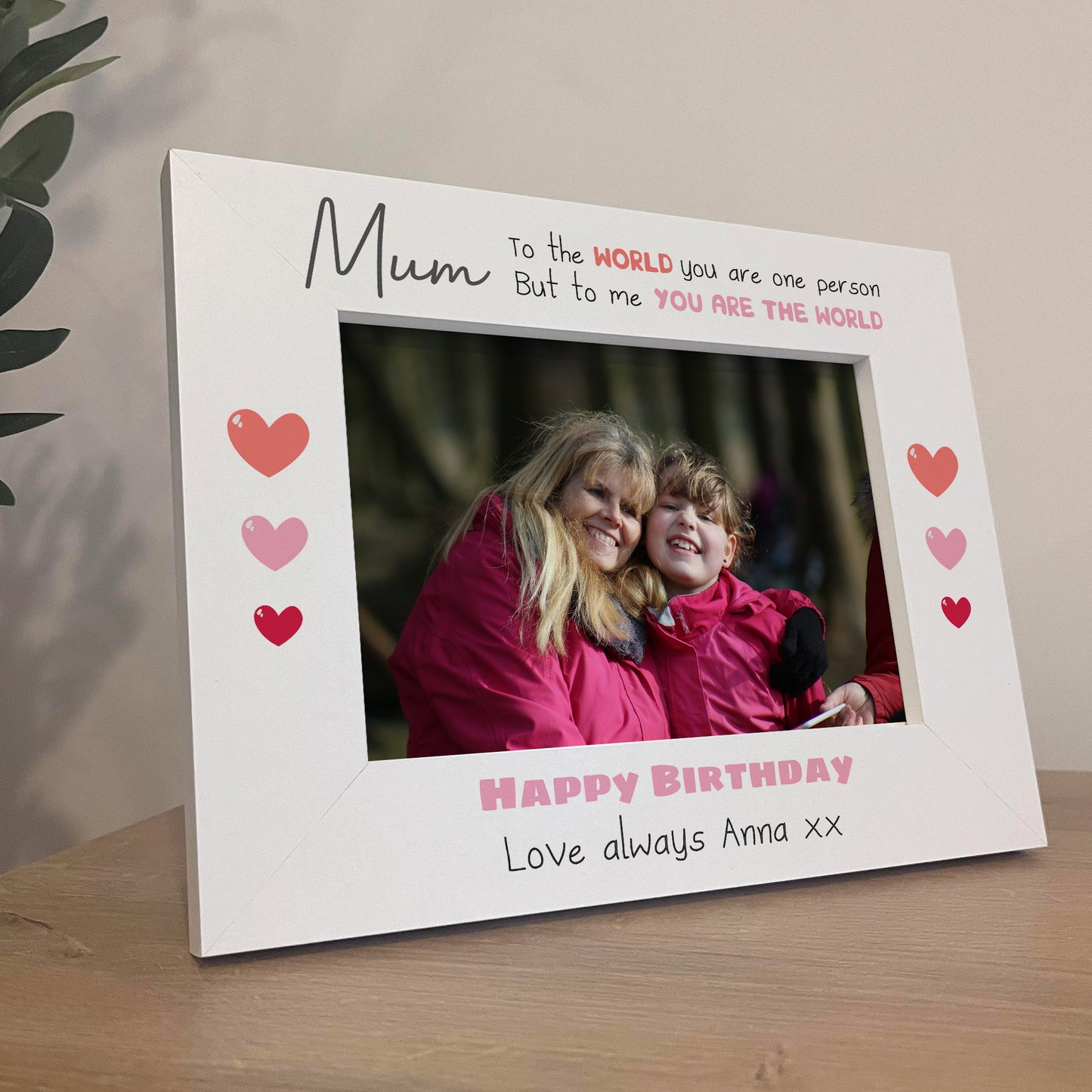 Personalised Birthday Mum Gifts White Wood 7x5 Photo Frame Gift