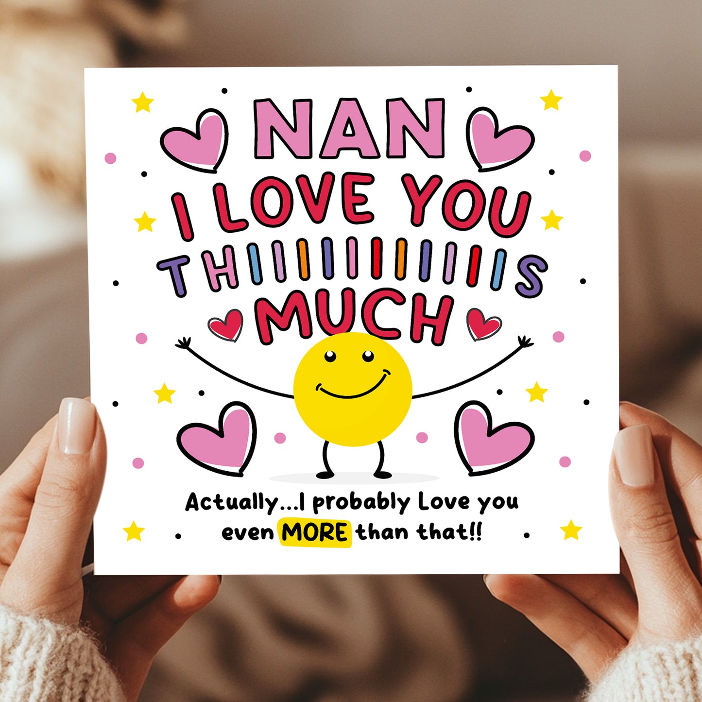 Card For Best Nan I Love You This Much Nan Birthday Card