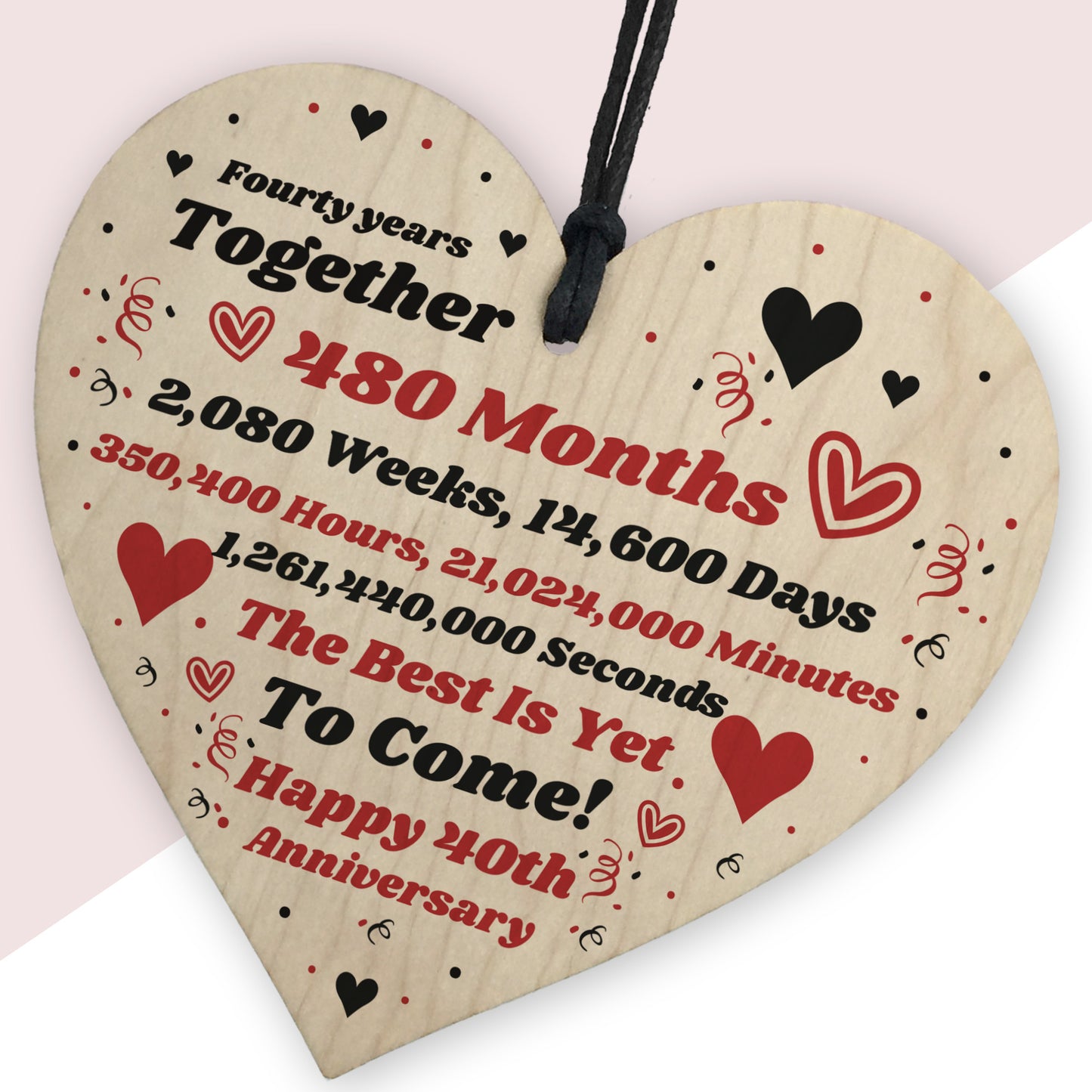 40th Anniversary Gift Husband Wife Wedding One Year Mr & Mrs
