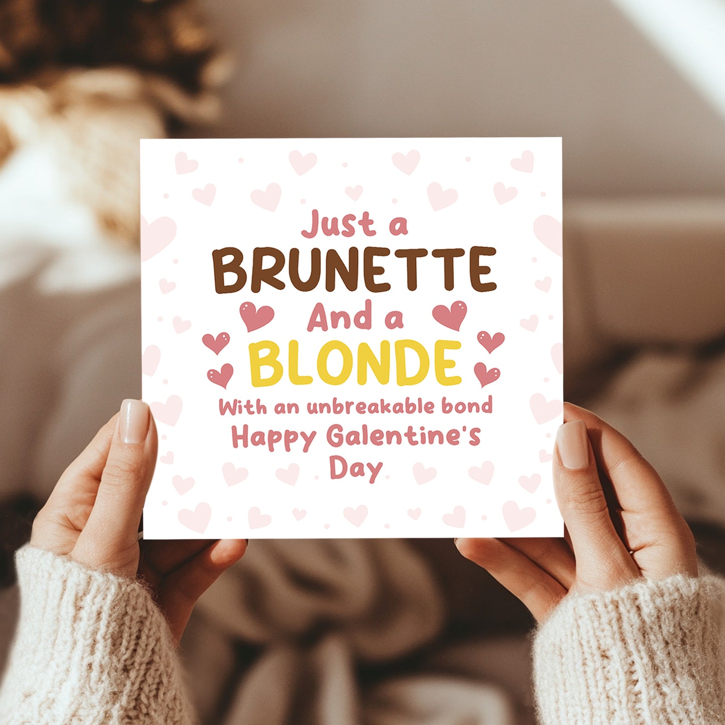 Galentines Day Card, Blonde And Brunette Best Friend Card Funny