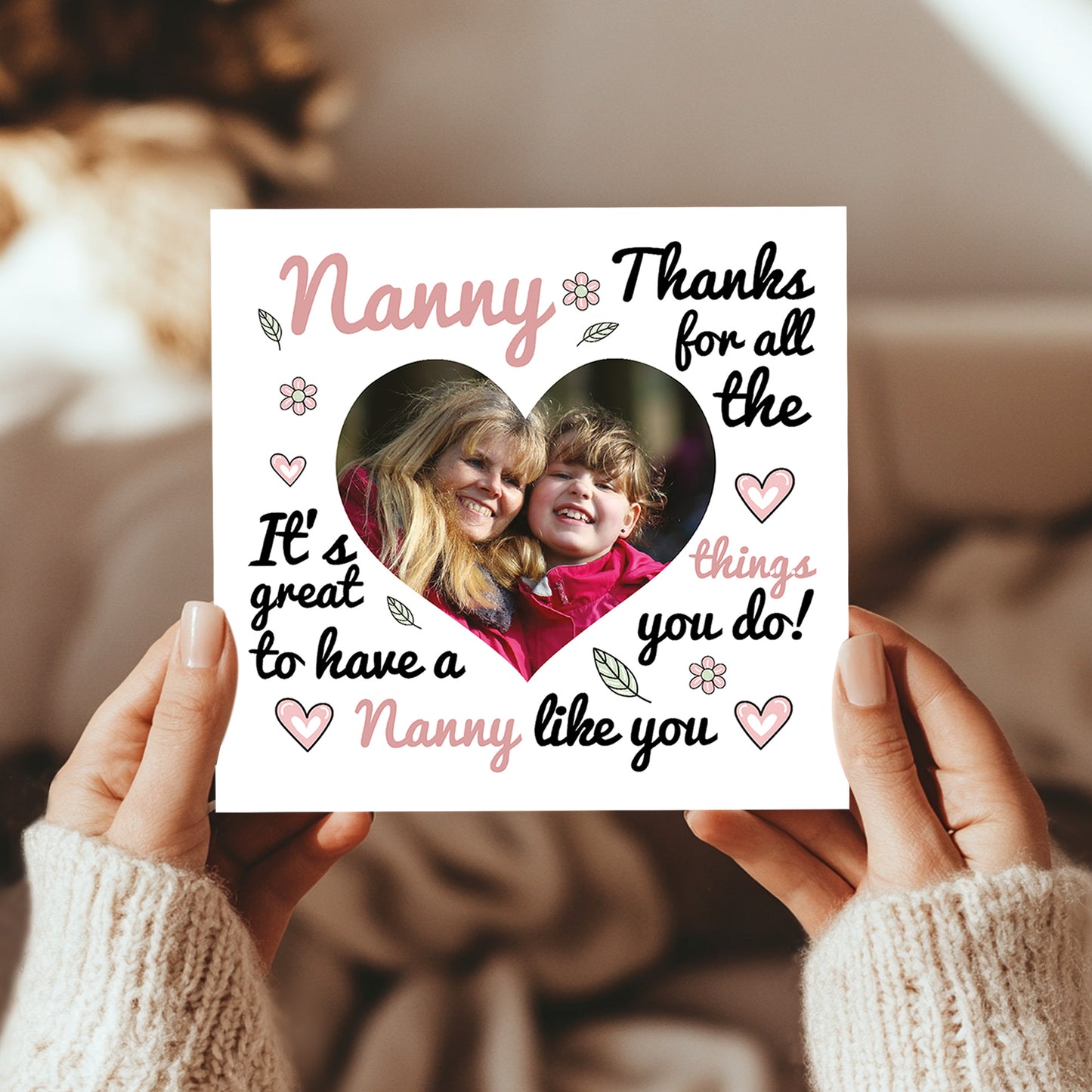 Thank You Card For Nanny Personalised Card From Grandaughter