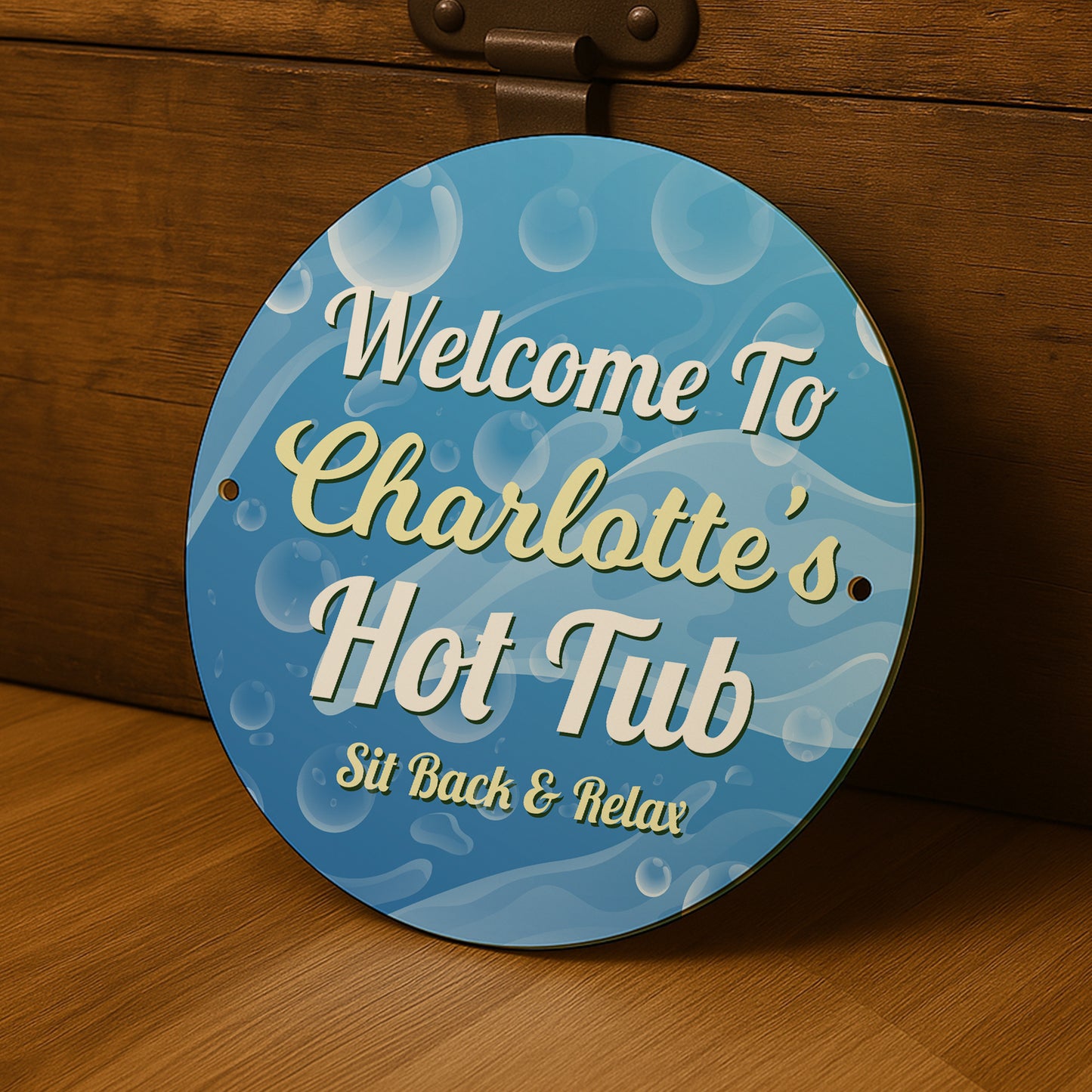 Personalised Welcome To Hot Tub Sign For Outdoor Wall Mounted