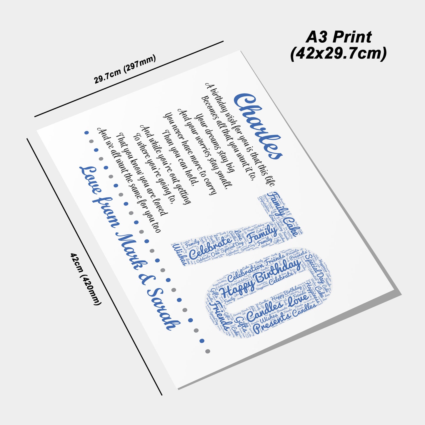 Personalised 70th Birthday Gifts for Him Men Husband Dad Grandad