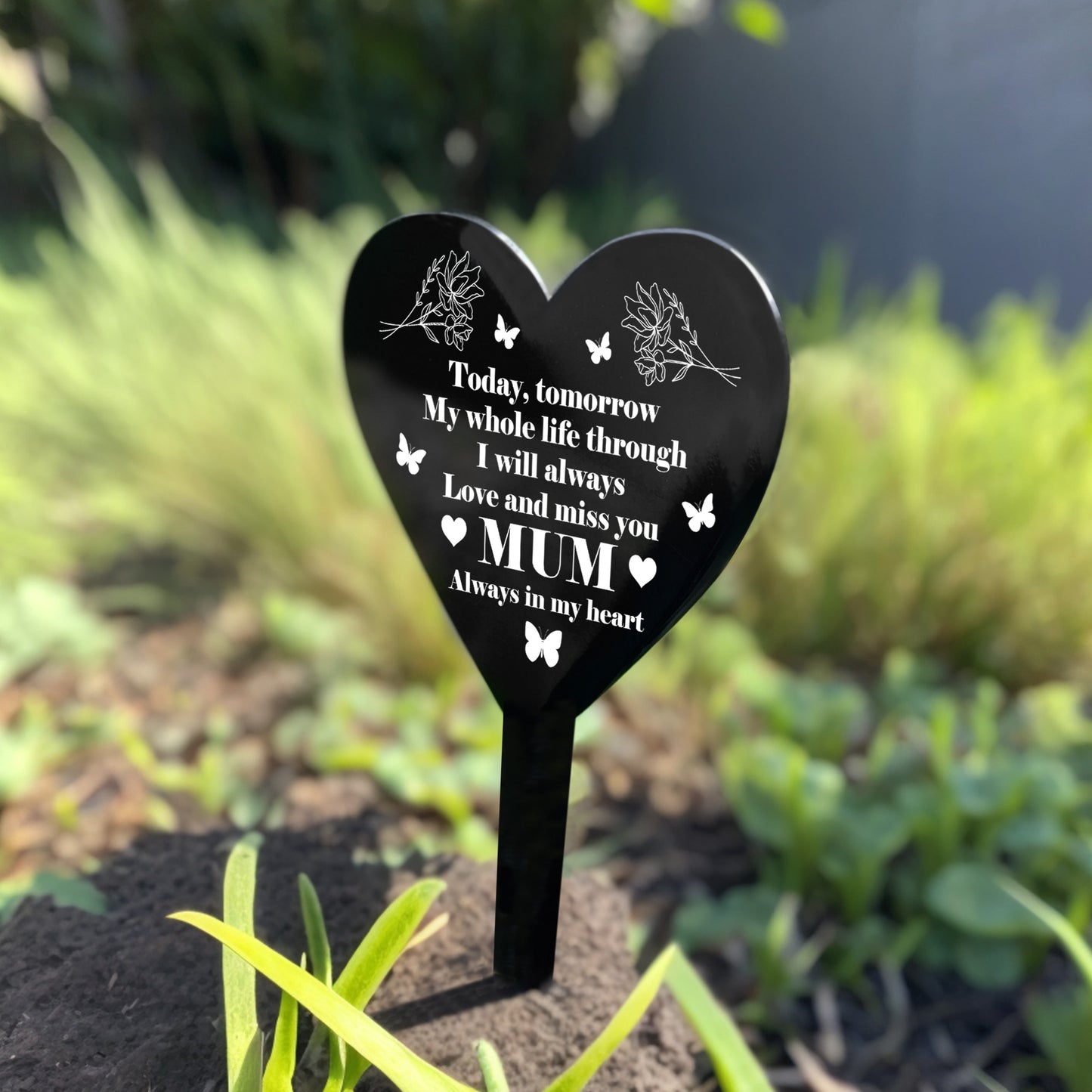 Mum Memorial Plaque Graveside Marker Decoration Grave Outdoor