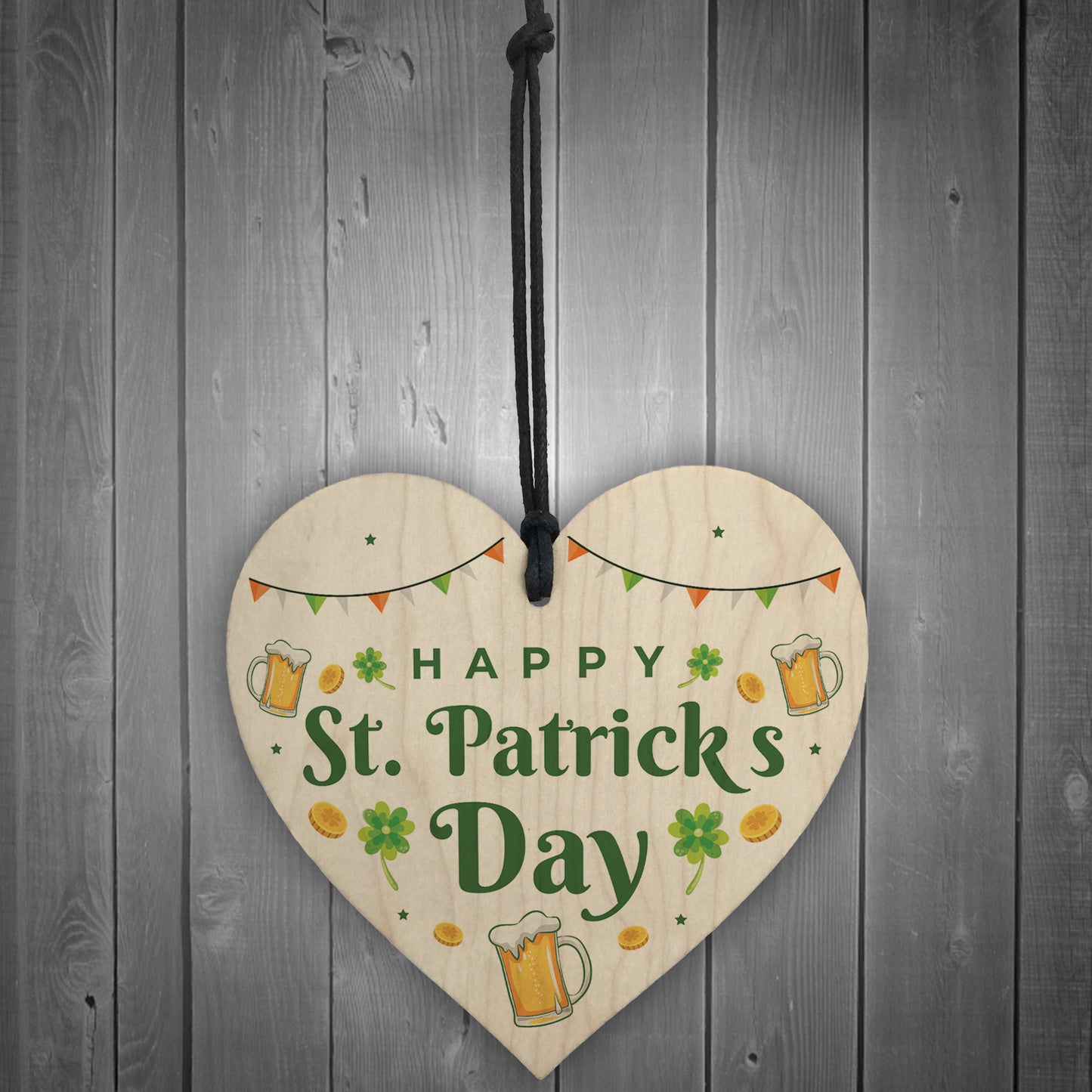Happy St Patricks Day Wood Heart St Patrick's Day-Irish Day Gift