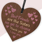 Friendship Gifts For Her Wood Heart Best Friend Gift for Women