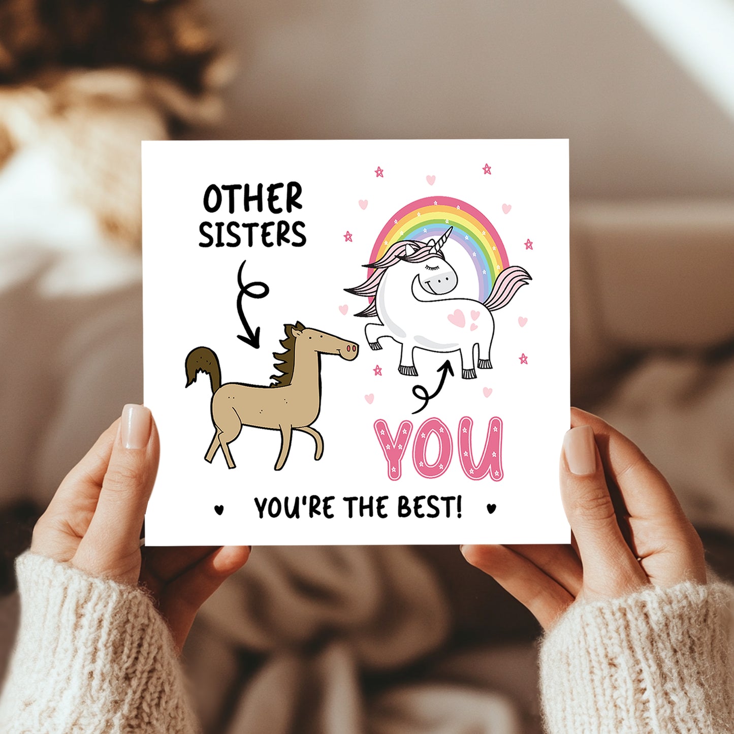 Funny Card For Sister Thank You Card For Sister Birthday Unicorn