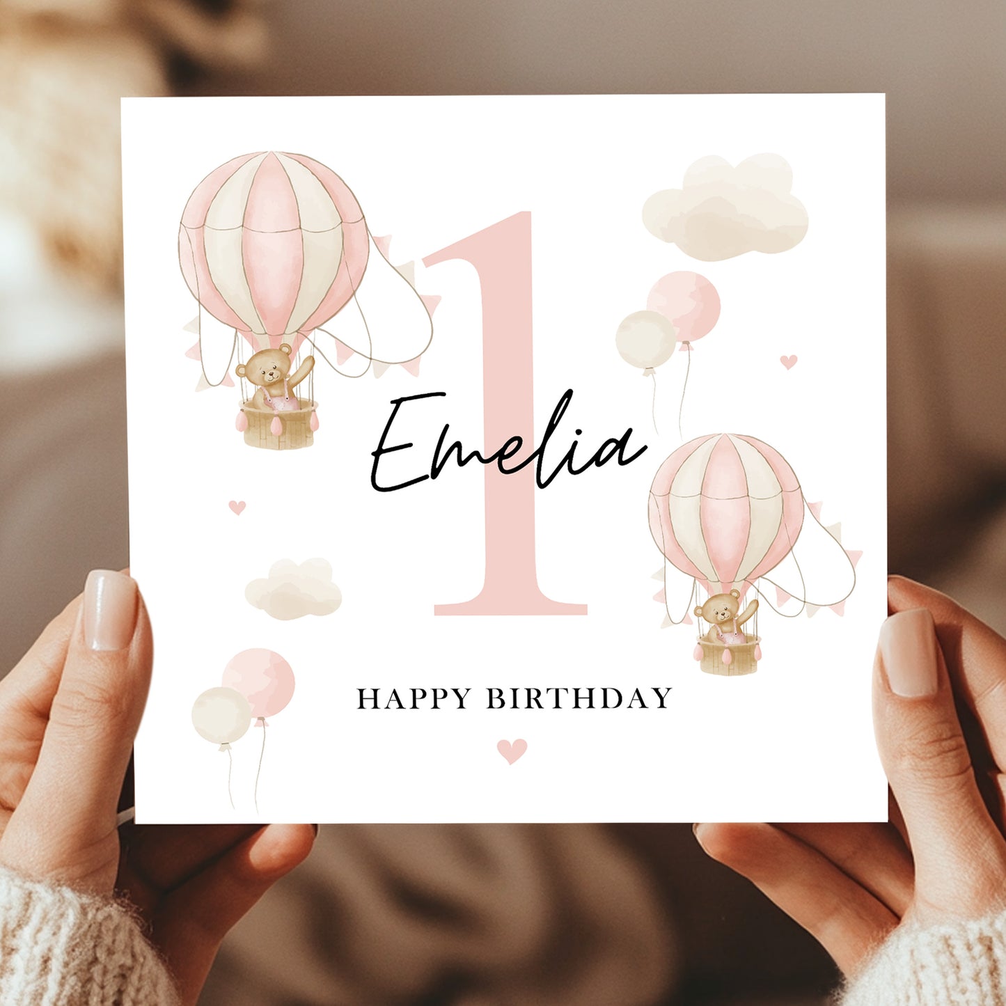 Personalised 1st Birthday Card Baby Girl First Birthday Card