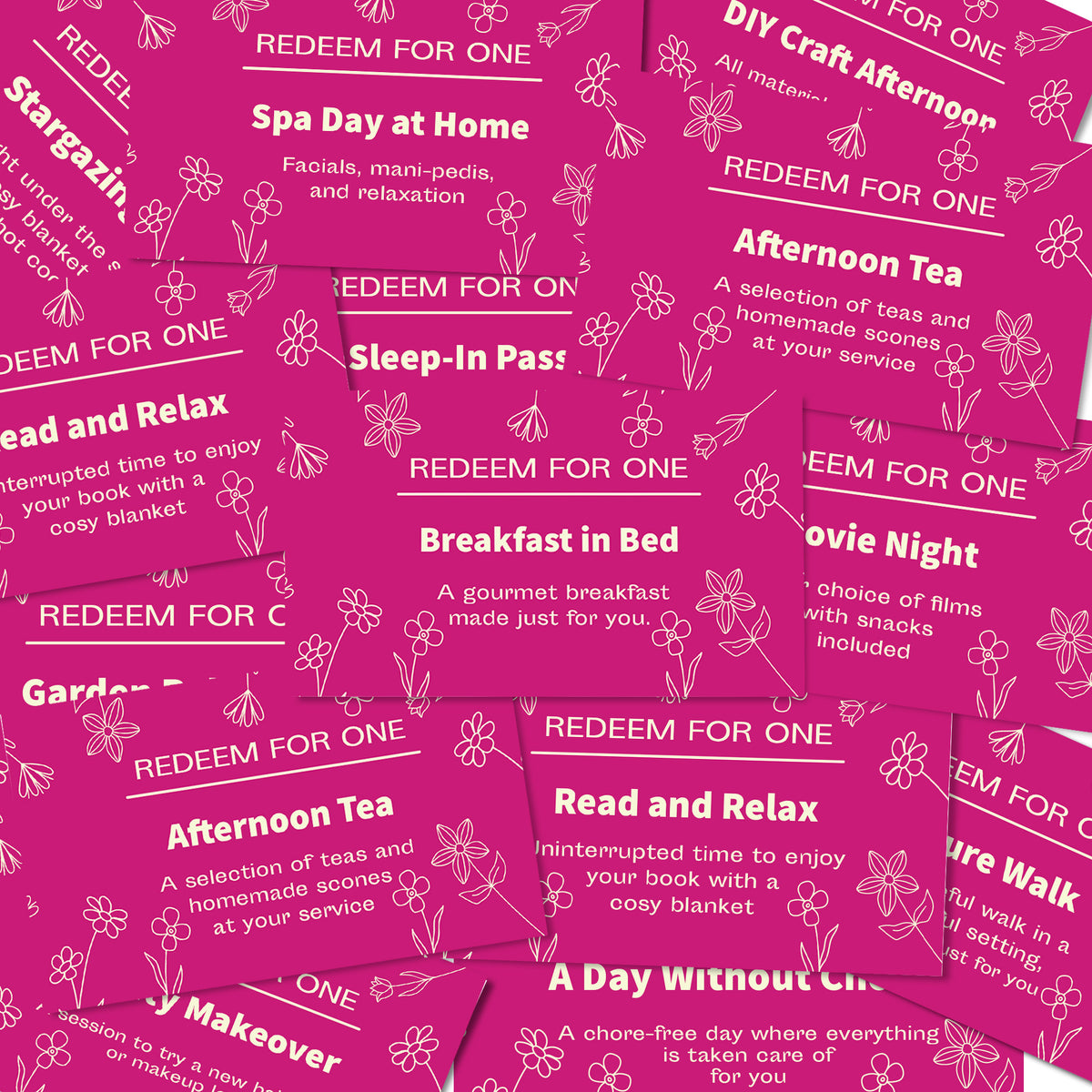 Coupon Book for Mum, Coupon Cards for Mother's Day, Birthday