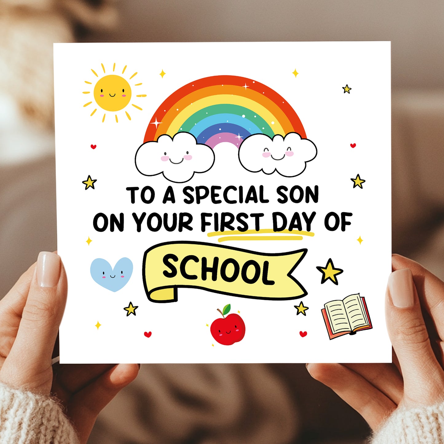 First Day Of School Card For Son With Kraft Envelope 1st Day