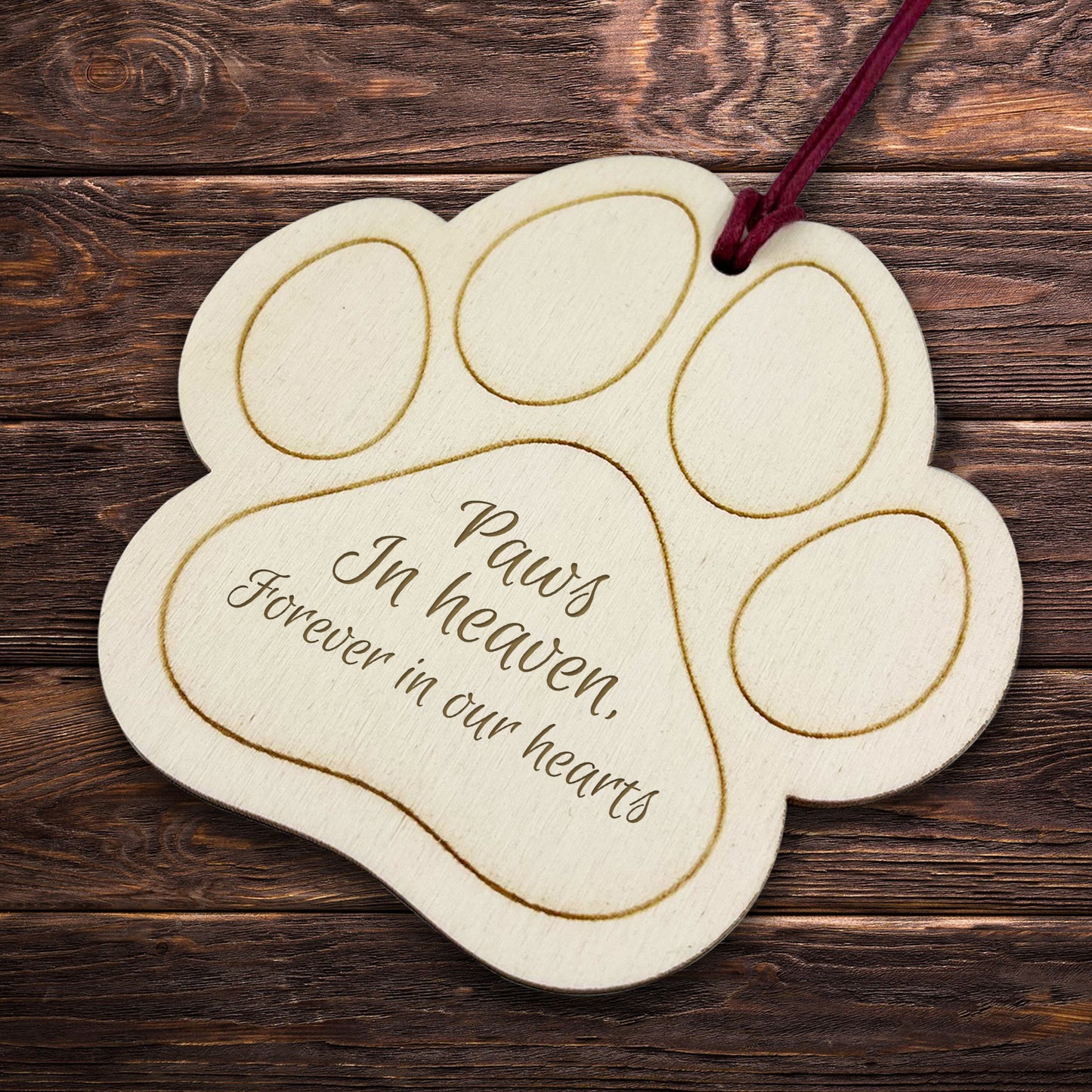 Pet Memorial Wooden Bauble Christmas Tree Decoration Pet Loss