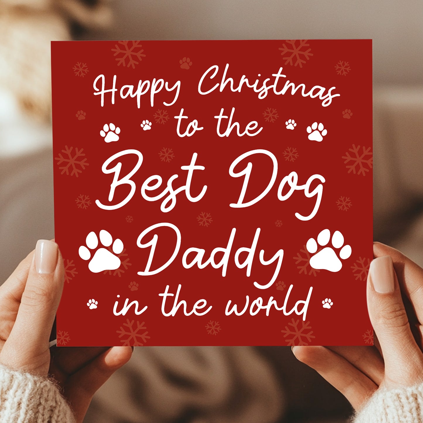 Happy Christmas To The Best Dog Daddy Card From The Dog Puppy