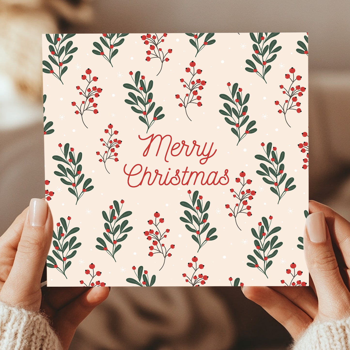 Merry Christmas Greetings Card Kraft Envelope Christmas Card