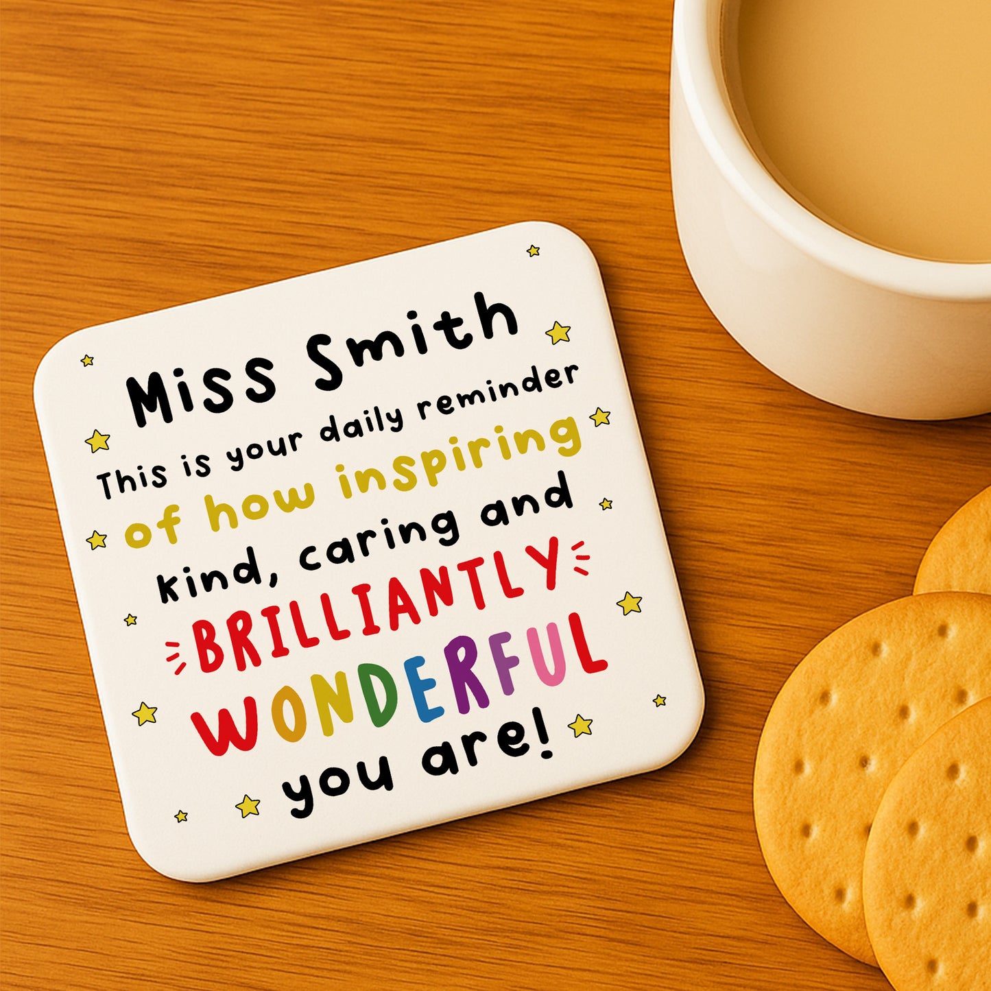 PERSONALISED Teacher Coaster Brilliantly Wonderful Teacher
