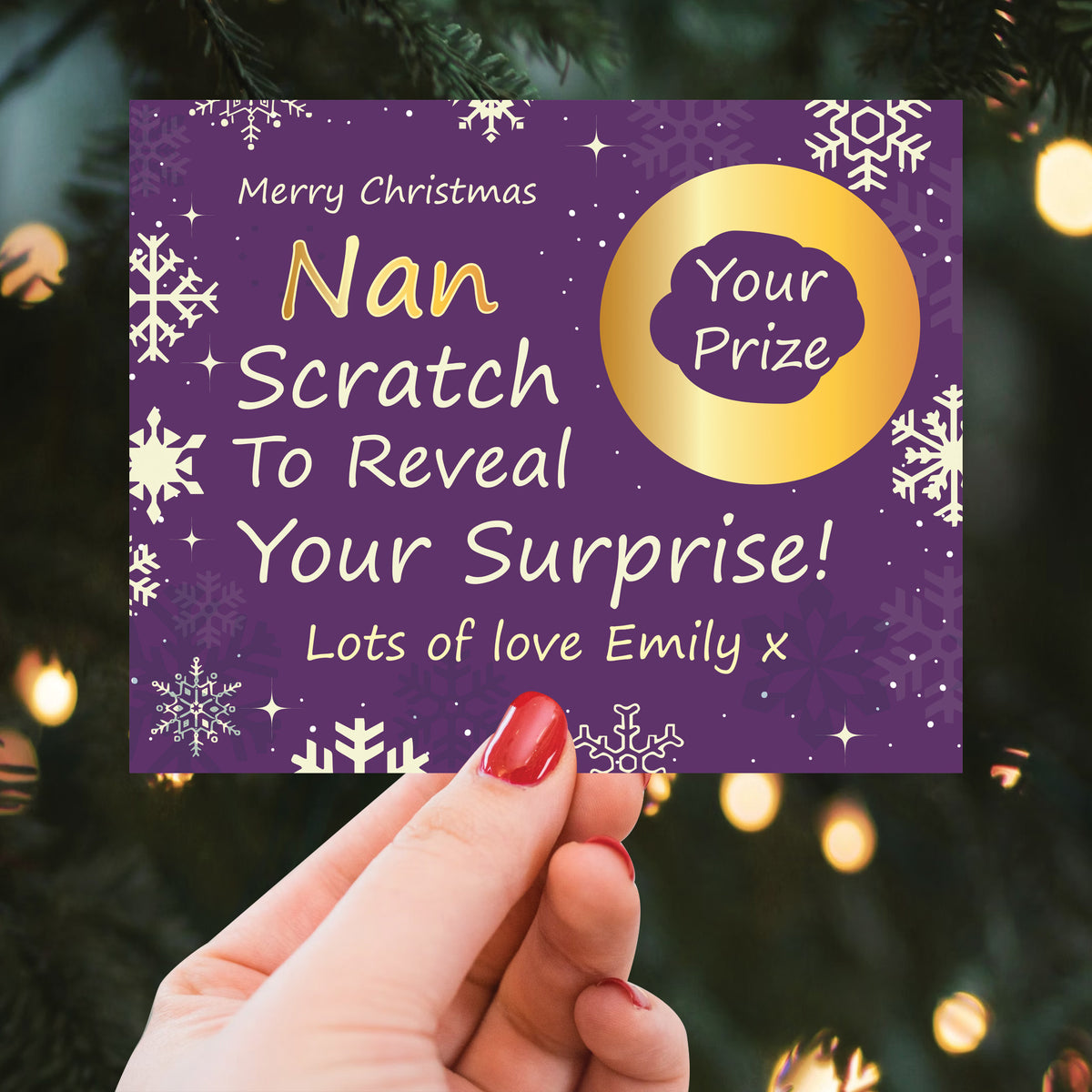 Personalised Nan Christmas Scratch Reveal Card Surprise Gifts
