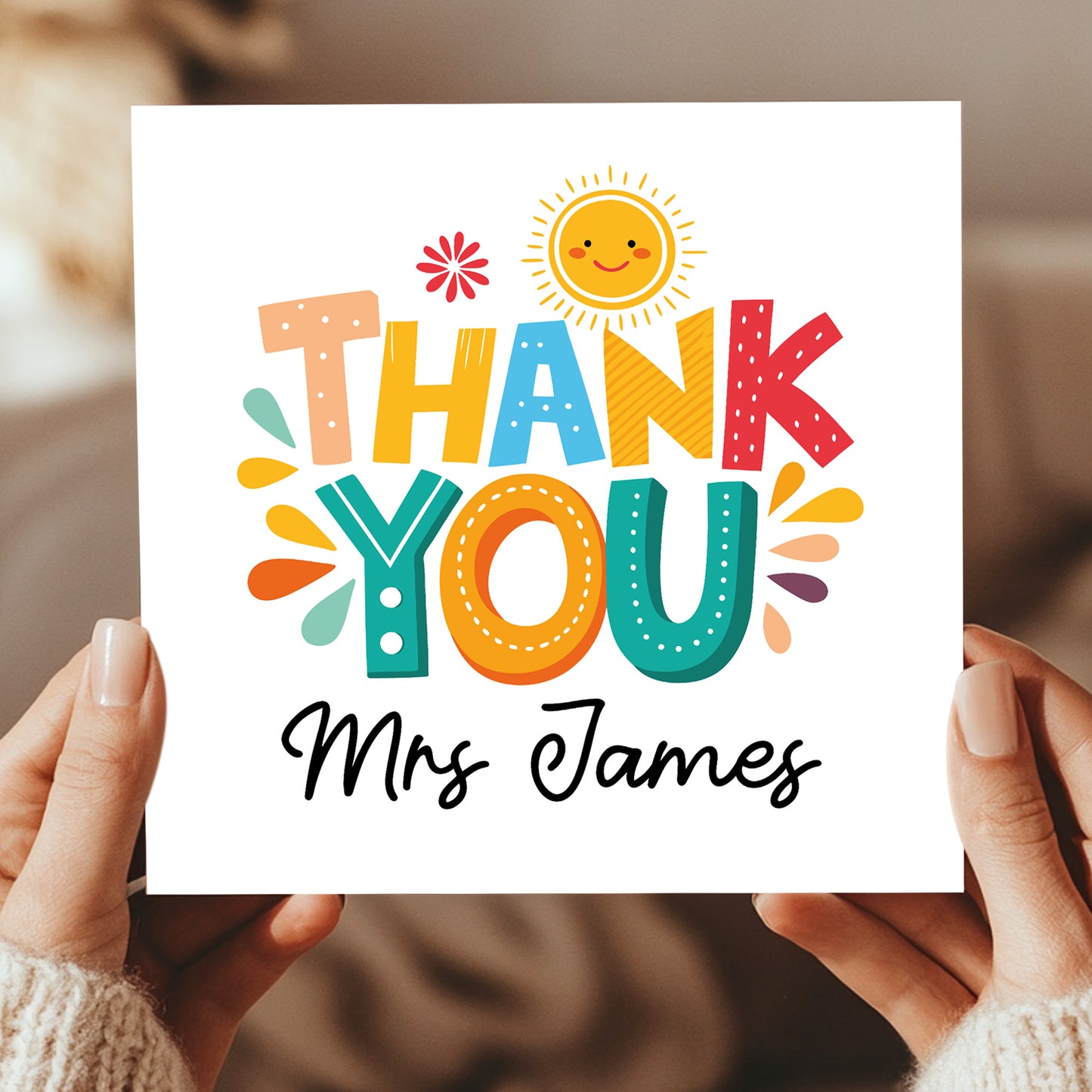 Personalised Thank You Card For Teachers Nursery School Teacher