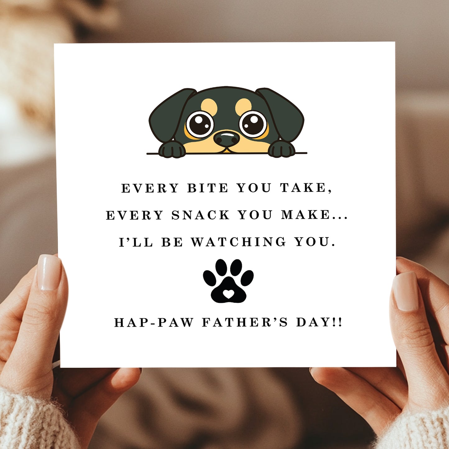 Funny Fathers Day Card From Dog Hap-paw Fathers Day Card Joke