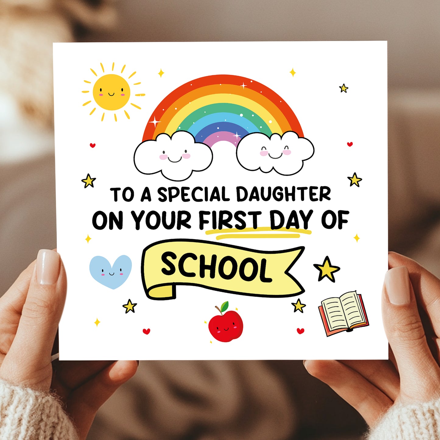 First Day Of School Card For Daughter With Kraft Envelope
