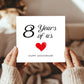 8th Anniversary Card For Husband Wife Boyfriend Girlfriend