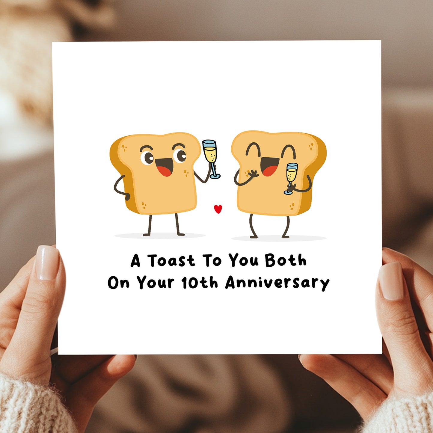 Funny Anniversary Card For Couple Toast To You 10th Anniversary