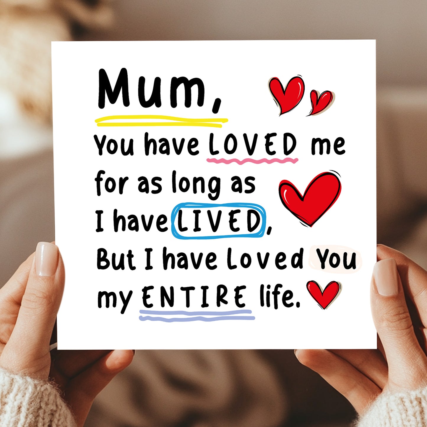 Card For Mum With Kraft Envelope Mummy Birthday Card From Son