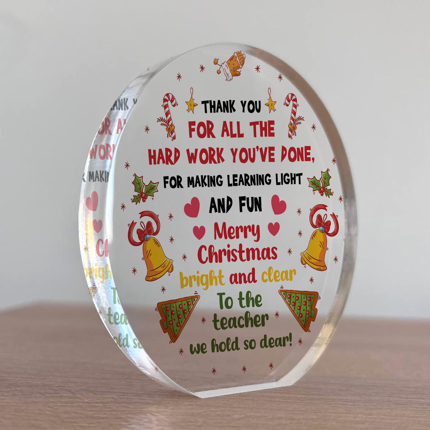 Merry Christmas Gift For Teacher Acrylic Plaque Assistant