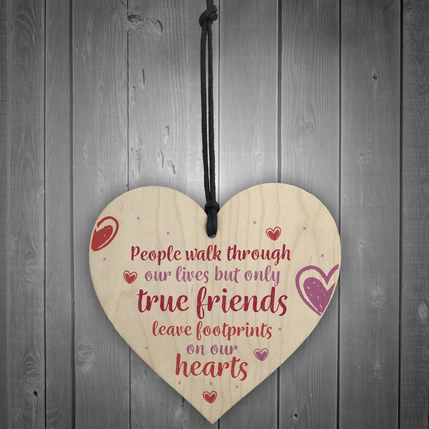 True Friends Wooden Heart Keepsake with Heartfelt Message Friend