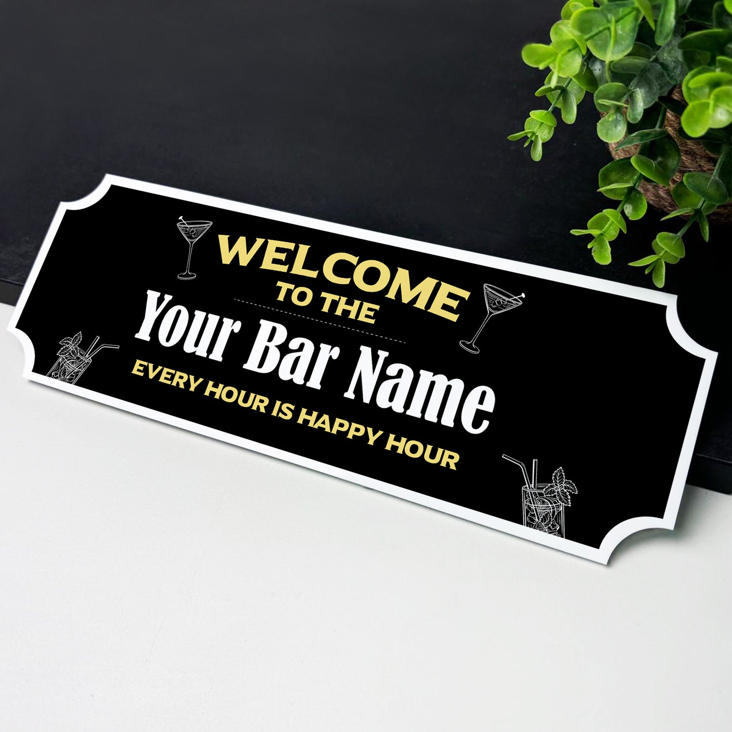 Personalised Bar Welcome Signs Home Bar Gift Accessories Outdoor