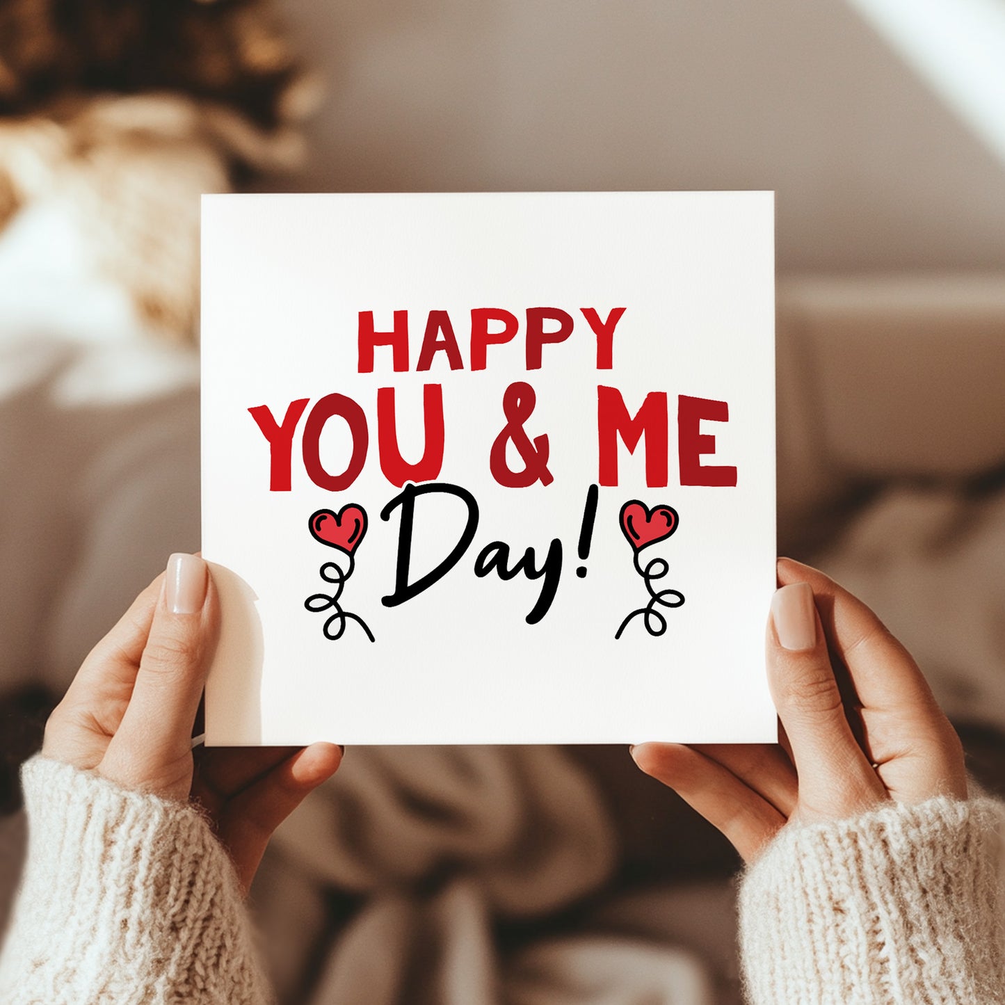 HAPPY YOU AND ME DAY Anniversary Card For Him Her Valentine Card