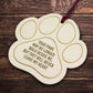 Pet Memorial Christmas Tree Decoration Engraved Wooden Paw Print