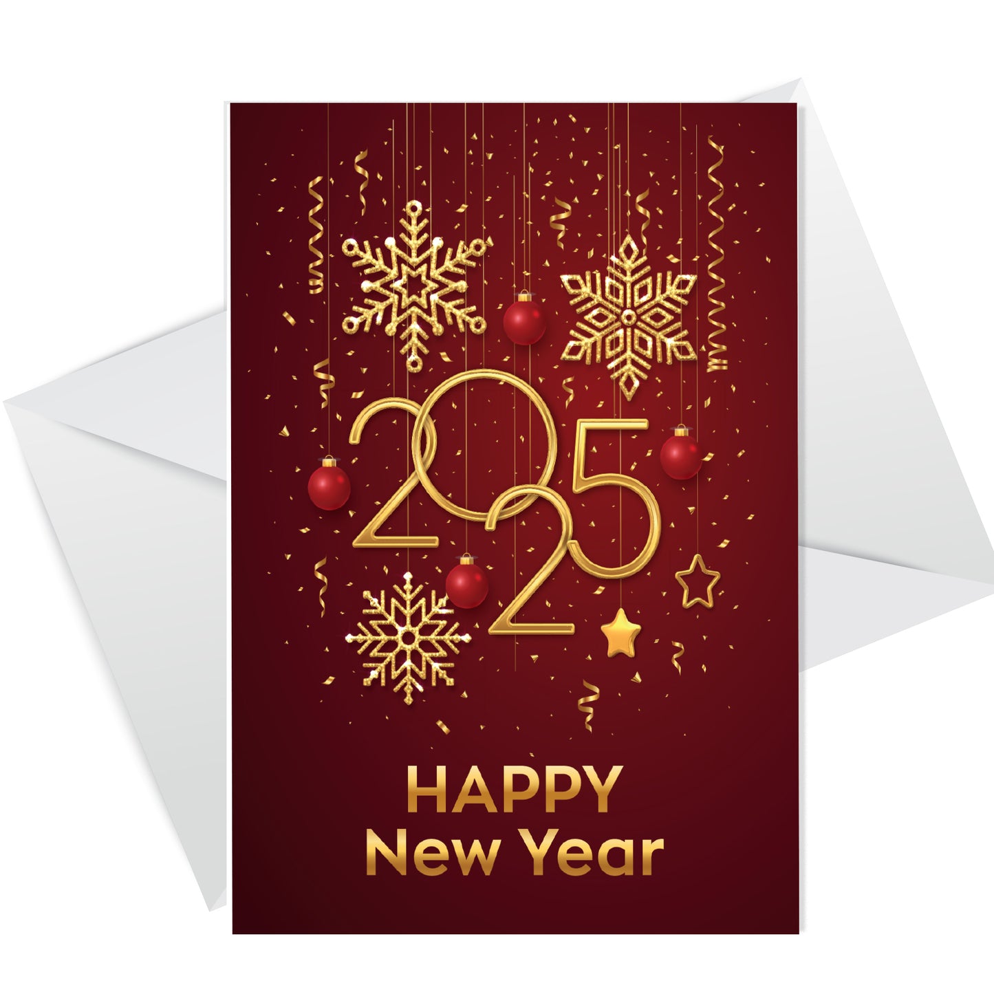 Happy New Year 2025 Cards Pack of 6 New Year Greeting Cards