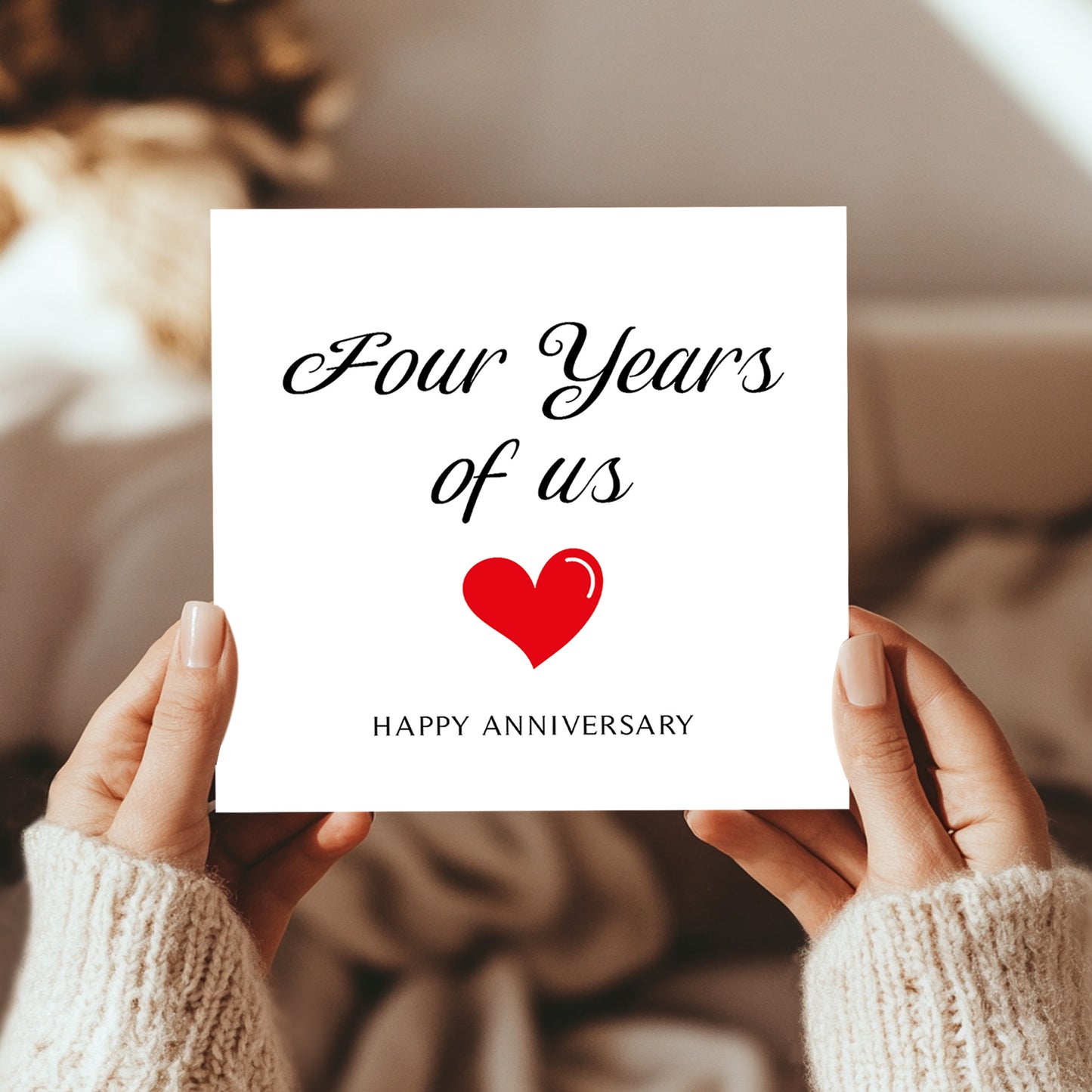 4th Anniversary Card For Husband Wife Boyfriend Girlfriend