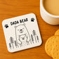 Dada Bear Coaster Gift For Dad From Daughter Son Birthday Father