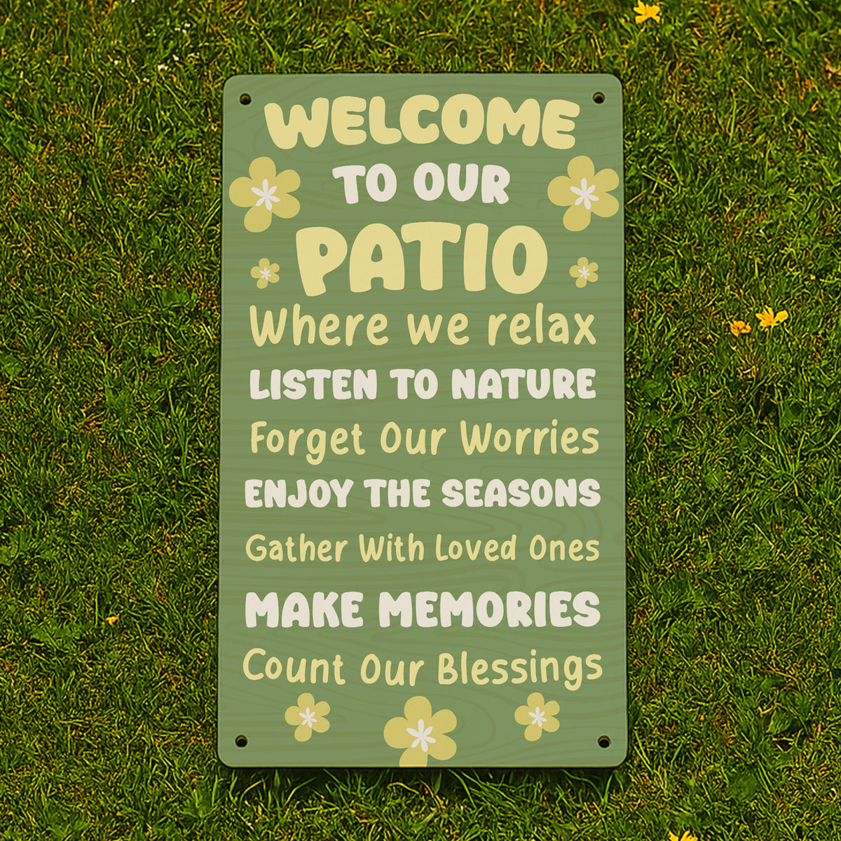 Welcome To Our Patio Hanging Wall Door Sign Outdoor Signs